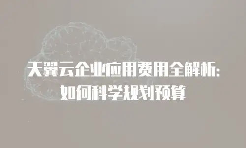 天翼云企业应用费用全解析：如何科学规划预算