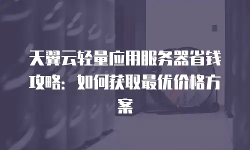 天翼云轻量应用服务器省钱攻略：如何获取最优价格方案