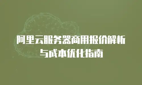 阿里云服务器商用报价解析与成本优化指南