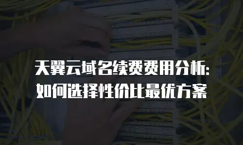 天翼云域名续费费用分析：如何选择性价比最优方案
