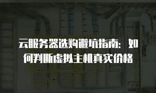 云服务器选购避坑指南：如何判断虚拟主机真实价格
