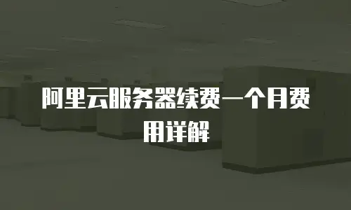 阿里云服务器续费一个月费用详解