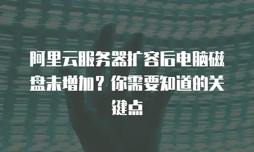 阿里云服务器扩容后电脑磁盘未增加？你需要知道的关键点