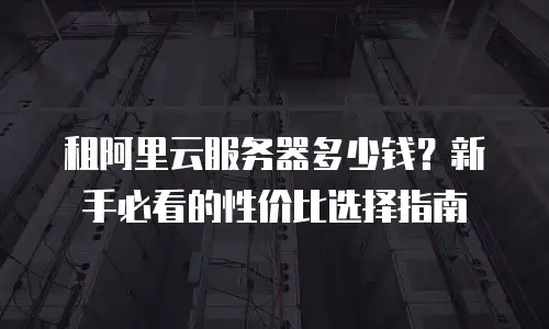 租阿里云服务器多少钱？新手必看的性价比选择指南