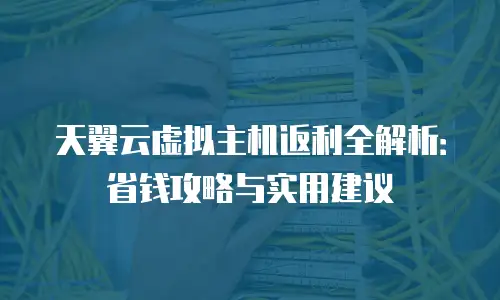 天翼云虚拟主机返利全解析：省钱攻略与实用建议