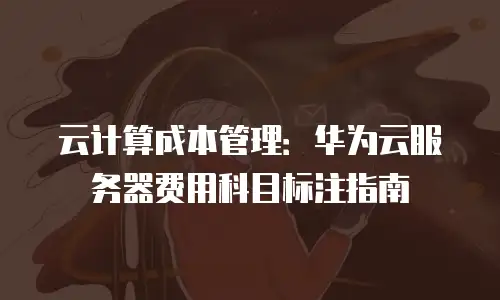云计算成本管理：华为云服务器费用科目标注指南