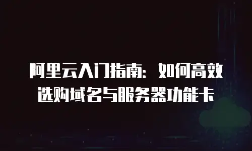 阿里云入门指南：如何高效选购域名与服务器功能卡