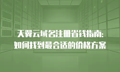 天翼云域名注册省钱指南：如何找到最合适的价格方案