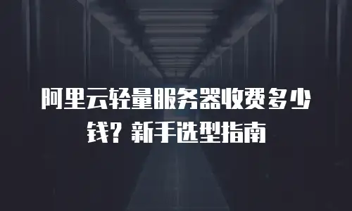 阿里云轻量服务器收费多少钱？新手选型指南