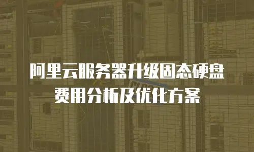 阿里云服务器升级固态硬盘费用分析及优化方案
