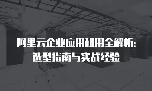 阿里云企业应用租用全解析：选型指南与实战经验