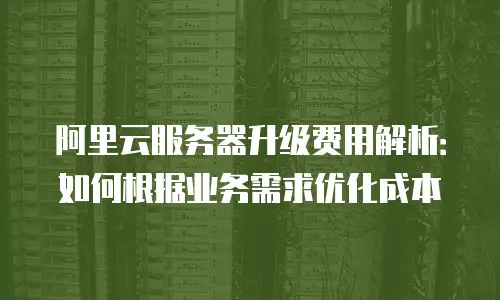 阿里云服务器升级费用解析：如何根据业务需求优化成本