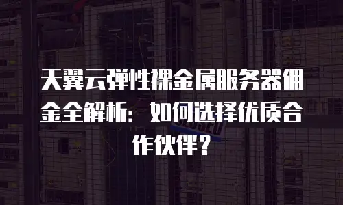 天翼云弹性裸金属服务器佣金全解析：如何选择优质合作伙伴？