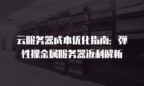 云服务器成本优化指南：弹性裸金属服务器返利解析