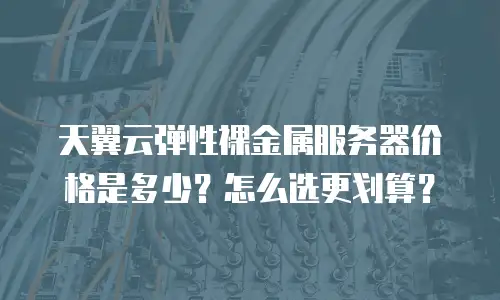 天翼云弹性裸金属服务器价格是多少？怎么选更划算？