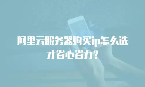 阿里云服务器购买ip怎么选才省心省力？
