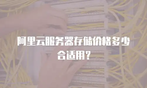 阿里云服务器存储价格多少合适用？