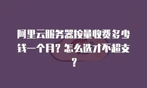 阿里云服务器按量收费多少钱一个月？怎么选才不超支？