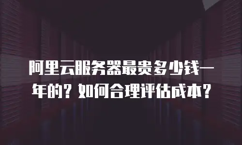 阿里云服务器最贵多少钱一年的？如何合理评估成本？