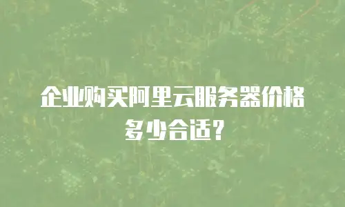企业购买阿里云服务器价格多少合适？