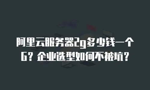 阿里云服务器2g多少钱一个G？企业选型如何不被坑？