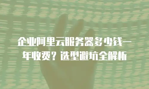 企业阿里云服务器多少钱一年收费？选型避坑全解析