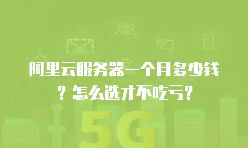 阿里云服务器一个月多少钱？怎么选才不吃亏？