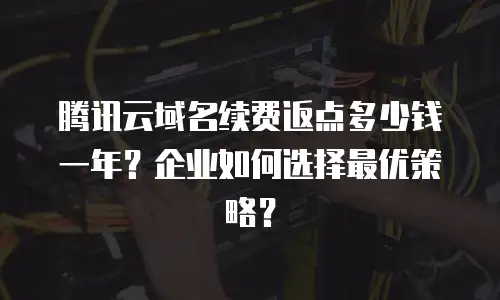 腾讯云域名续费返点多少钱一年？企业如何选择最优策略？