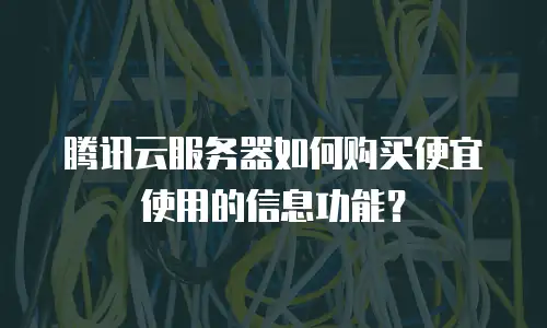 腾讯云服务器如何购买便宜使用的信息功能？