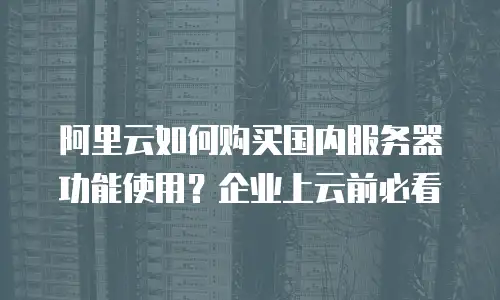 阿里云如何购买国内服务器功能使用？企业上云前必看