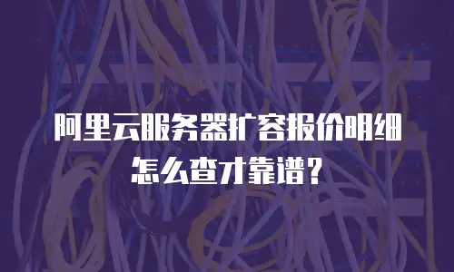 阿里云服务器扩容报价明细怎么查才靠谱？