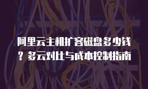 阿里云主机扩容磁盘多少钱？多云对比与成本控制指南