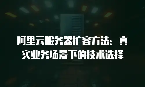 阿里云服务器扩容方法：真实业务场景下的技术选择