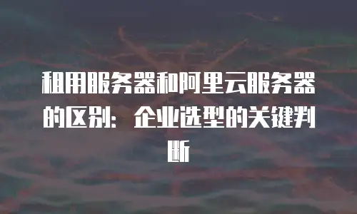 租用服务器和阿里云服务器的区别：企业选型的关键判断