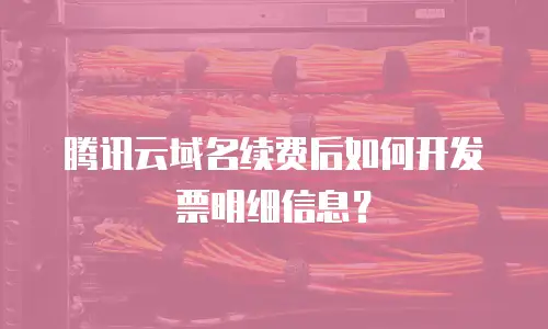 腾讯云域名续费后如何开发票明细信息？