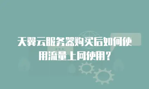 天翼云服务器购买后如何使用流量上网使用？