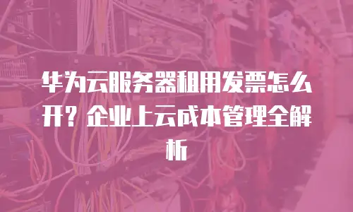 华为云服务器租用发票怎么开？企业上云成本管理全解析