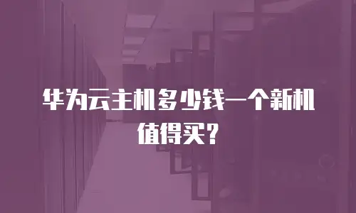 华为云主机多少钱一个新机值得买？
