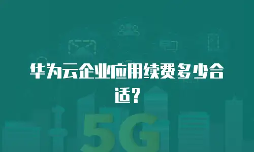 华为云企业应用续费多少合适？
