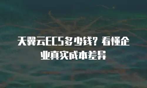天翼云ECS多少钱？看懂企业真实成本差异