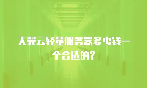 天翼云轻量服务器多少钱一个合适的？