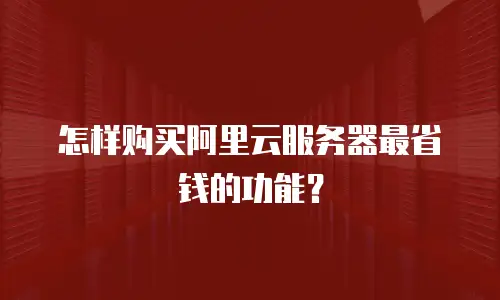 怎样购买阿里云服务器最省钱的功能？