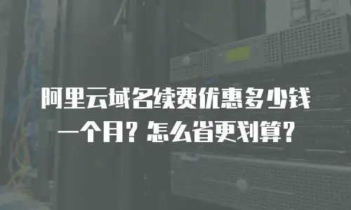 阿里云域名续费优惠多少钱一个月？怎么省更划算？