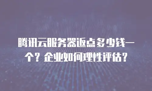 腾讯云服务器返点多少钱一个？企业如何理性评估？