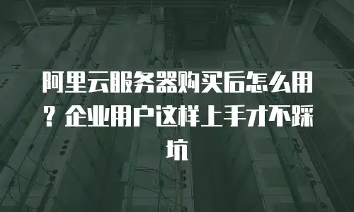 阿里云服务器购买后怎么用？企业用户这样上手才不踩坑