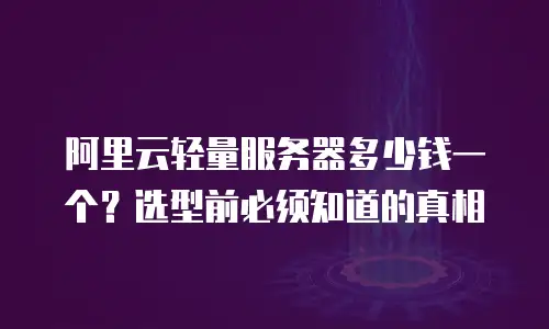 阿里云轻量服务器多少钱一个？选型前必须知道的真相