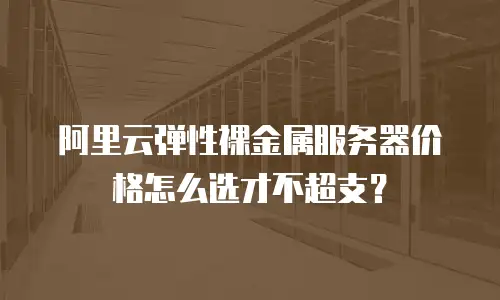 阿里云弹性裸金属服务器价格怎么选才不超支？