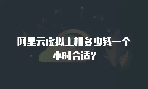 阿里云虚拟主机多少钱一个小时合适？