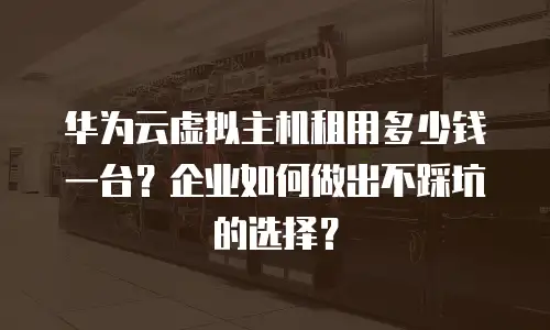 华为云虚拟主机租用多少钱一台？企业如何做出不踩坑的选择？