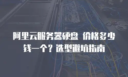 阿里云服务器硬盘 价格多少钱一个？选型避坑指南
